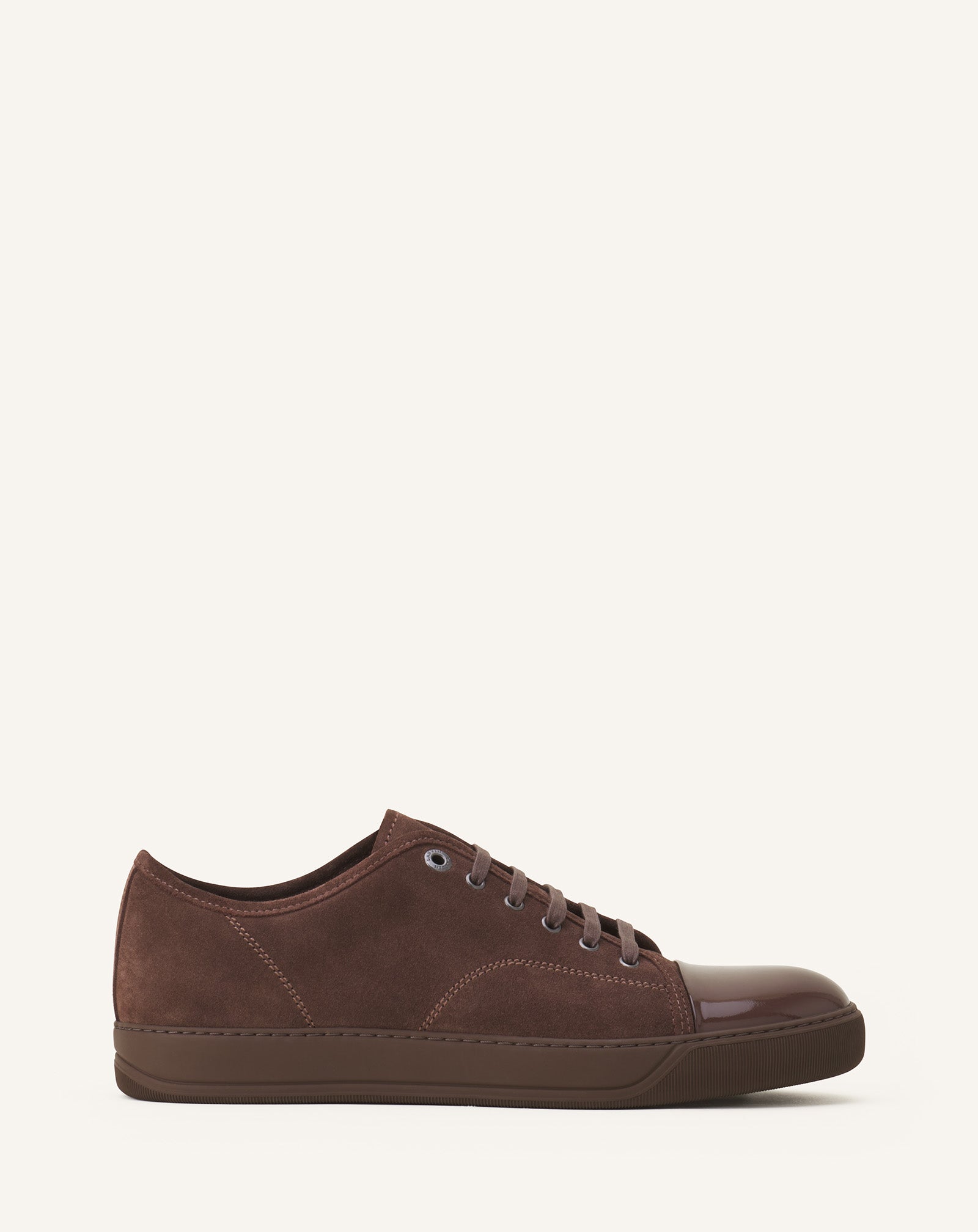 Brown Dbb1 Sneakers In Suede And Patent Leather | Lanvin Men