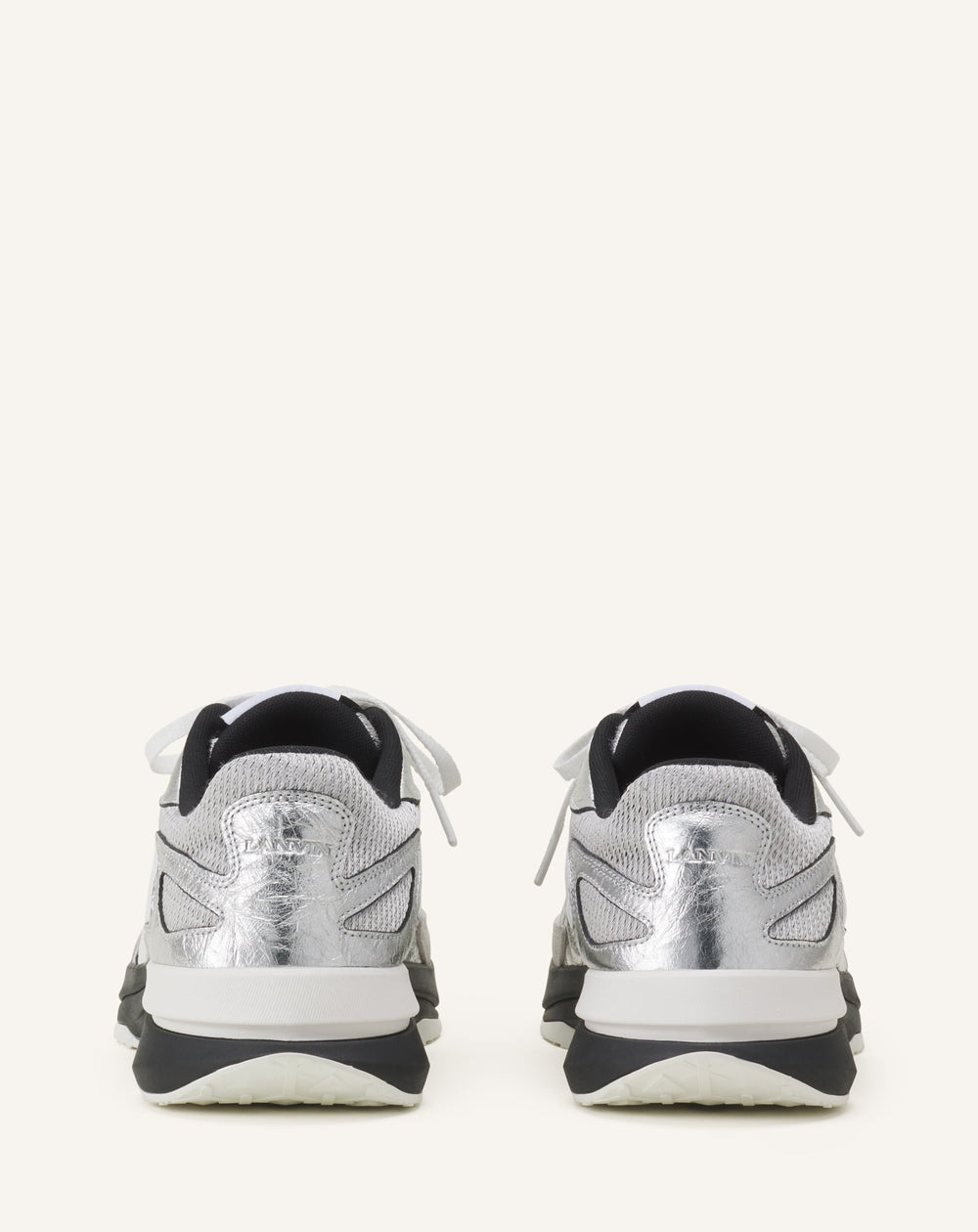 Sneakers Jla En Cuir Metallise Froisses Silver | Lanvin Women