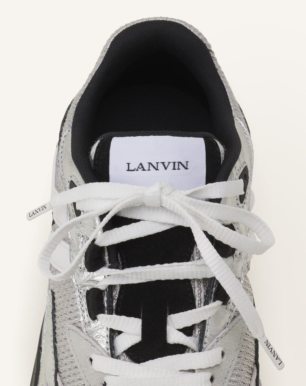 Sneakers Jla En Cuir Metallise Froisses Silver | Lanvin Women