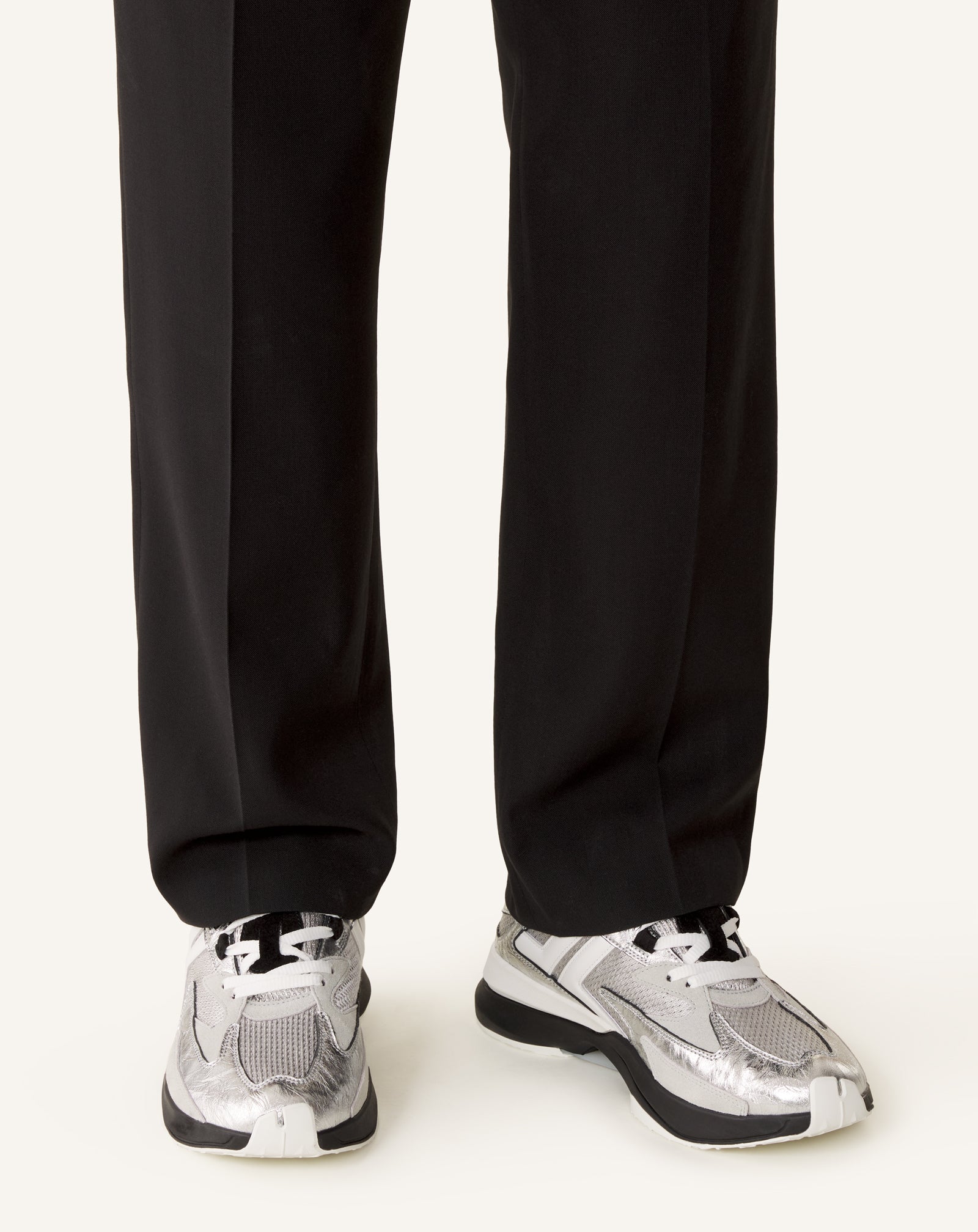 Sneakers Jla En Cuir Metallise Froisses Silver | Lanvin Women