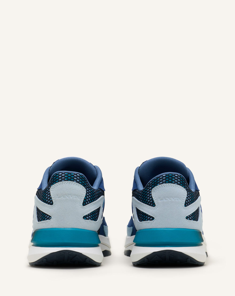 Sneakers Jla En Mesh Et Cuir Métallisé Blue | Lanvin Women