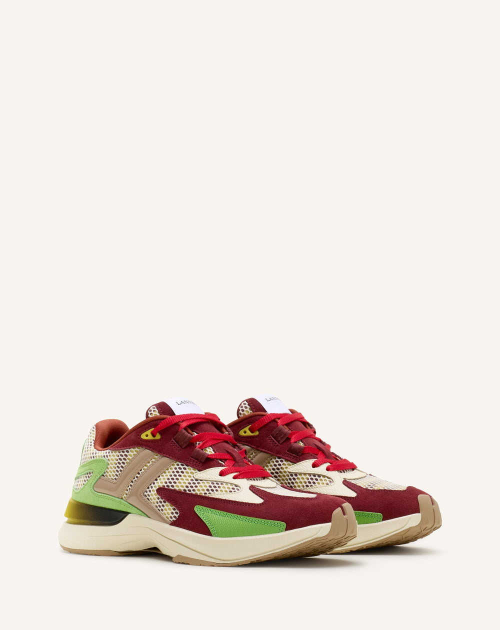 Sneakers Jla En Mesh Et Cuir Métallisé Red | Lanvin Women