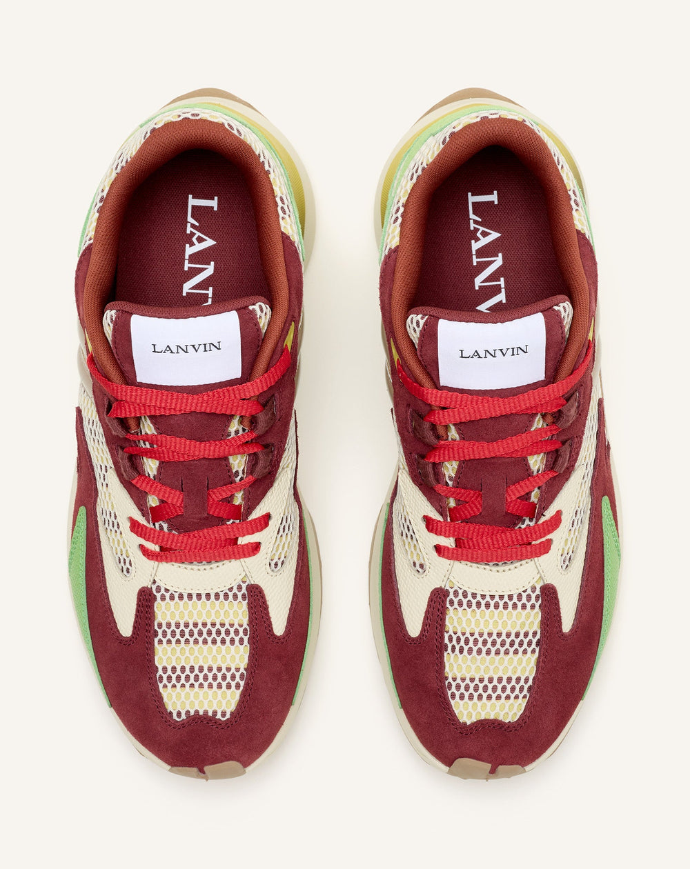 Sneakers Jla En Mesh Et Cuir Métallisé Red | Lanvin Women