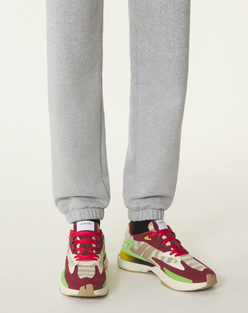 Sneakers Jla En Mesh Et Cuir Métallisé Red | Lanvin Women