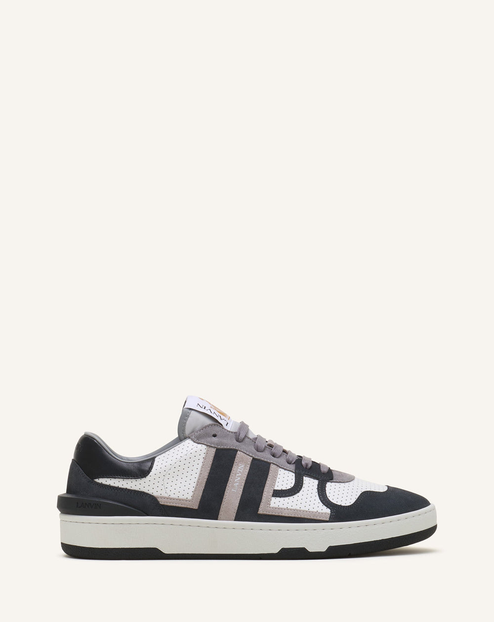 Sneakers Clay En Cuir Perforé Et Suède Black | Lanvin Women