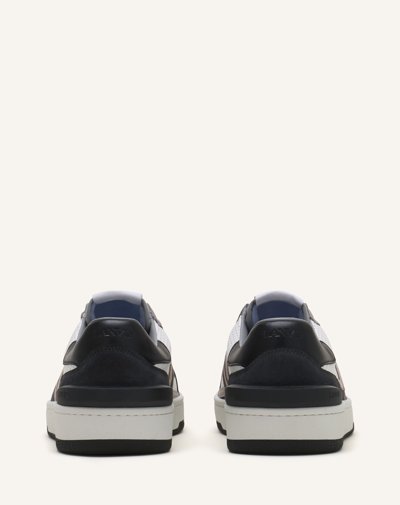 Sneakers Clay En Cuir Perforé Et Suède Black | Lanvin Women