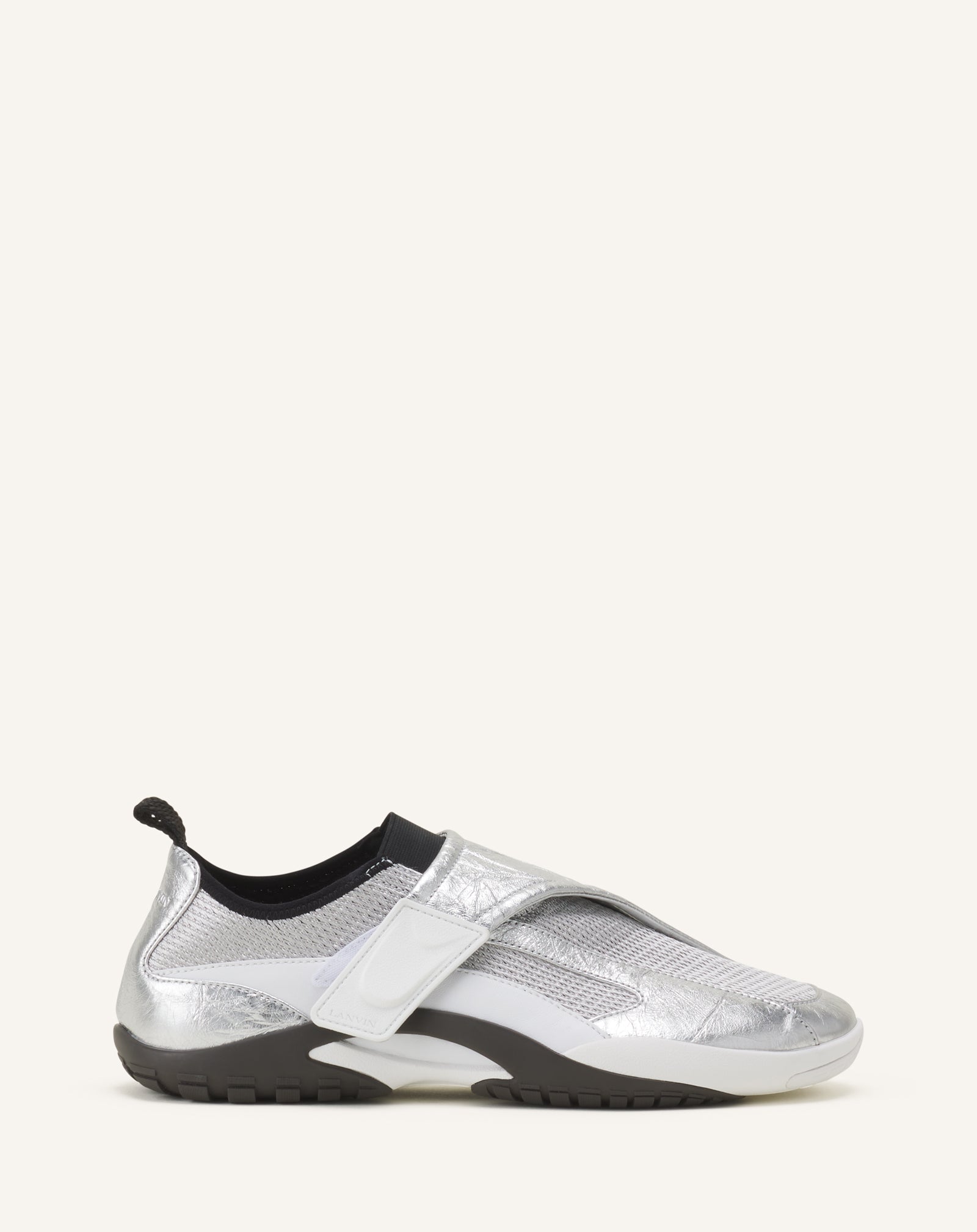Sneaker Lnv1 En Cuir Metallise Froisse Black | Lanvin Women