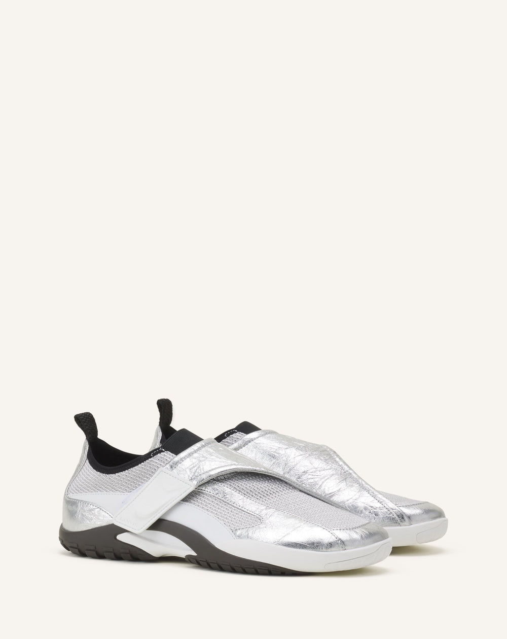 Sneaker Lnv1 En Cuir Metallise Froisse Black | Lanvin Women