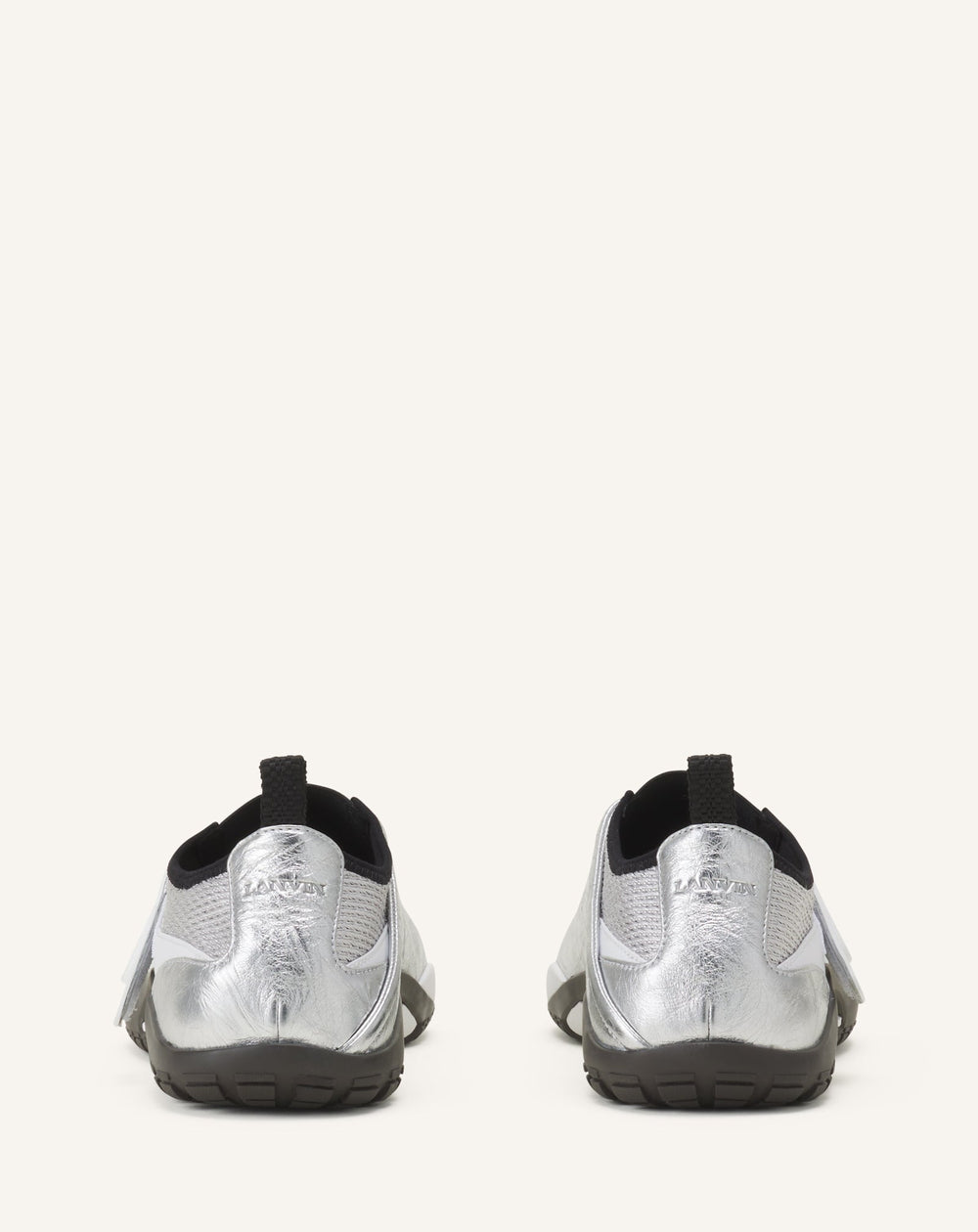Sneaker Lnv1 En Cuir Metallise Froisse Black | Lanvin Women