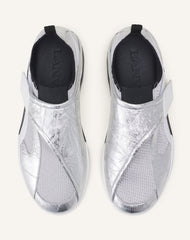 Sneaker Lnv1 En Cuir Metallise Froisse Black | Lanvin Women