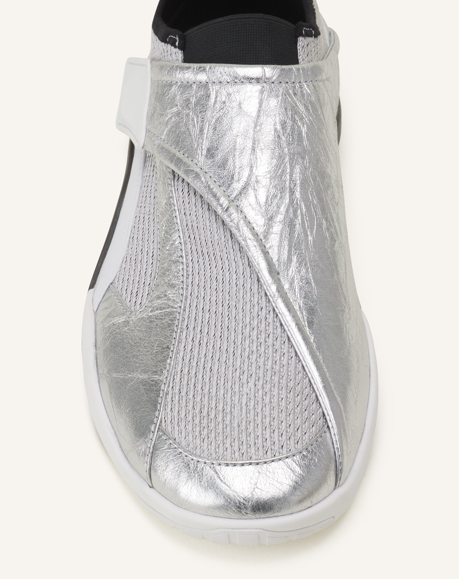Sneaker Lnv1 En Cuir Metallise Froisse Black | Lanvin Women