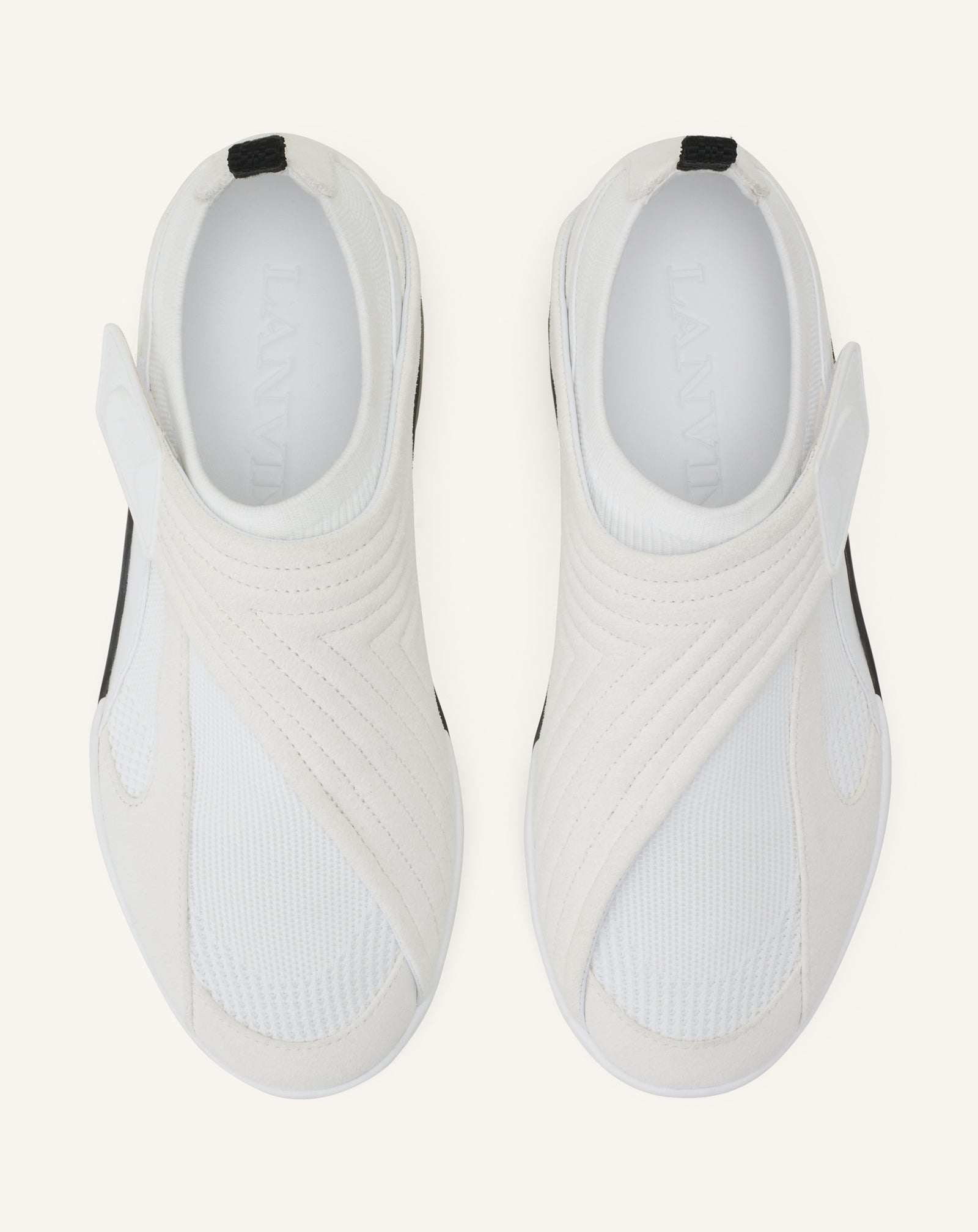 Sneaker Lnv1 En Suede Tricote White | Lanvin Women