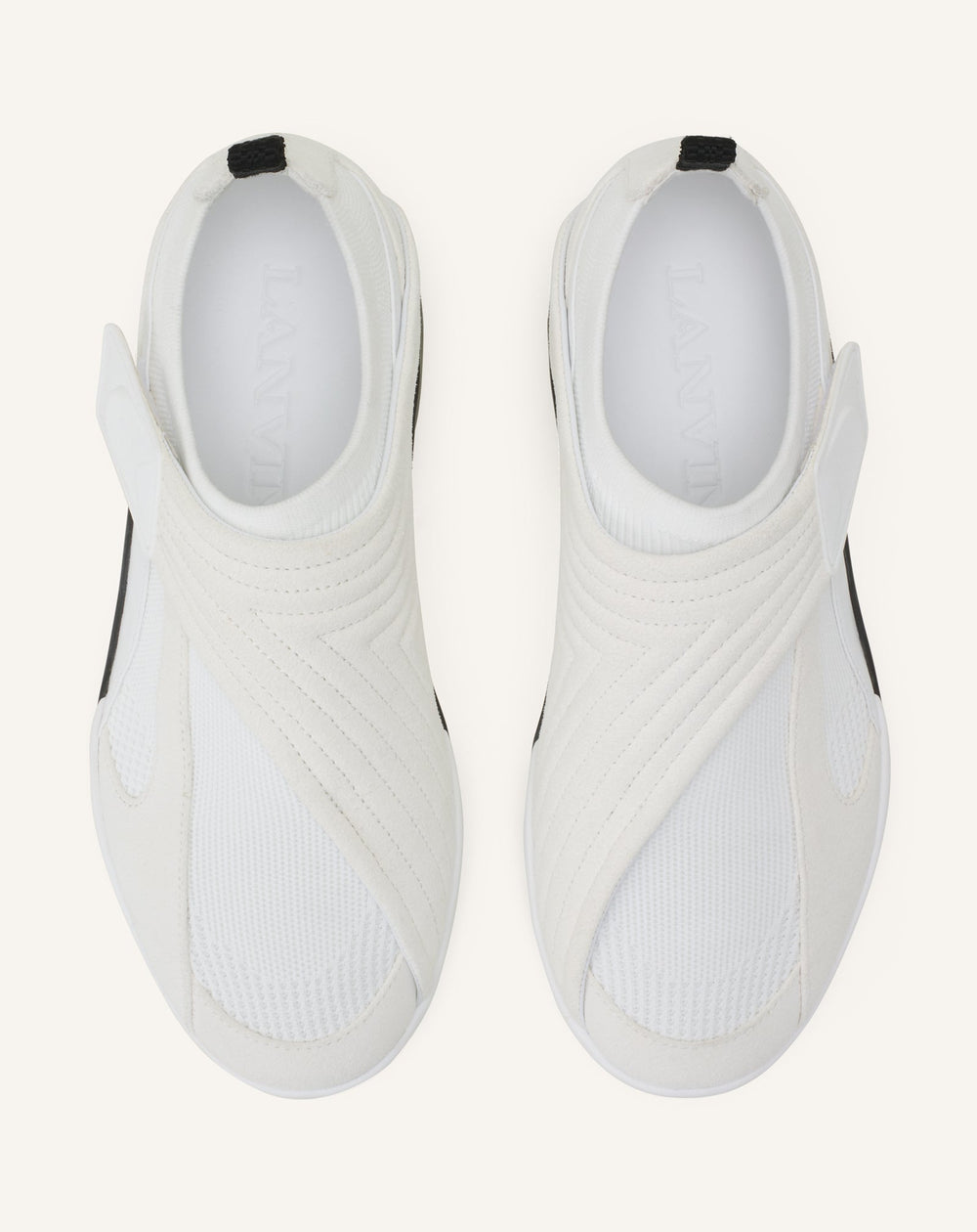 Sneaker Lnv1 En Suede Tricote White | Lanvin Women