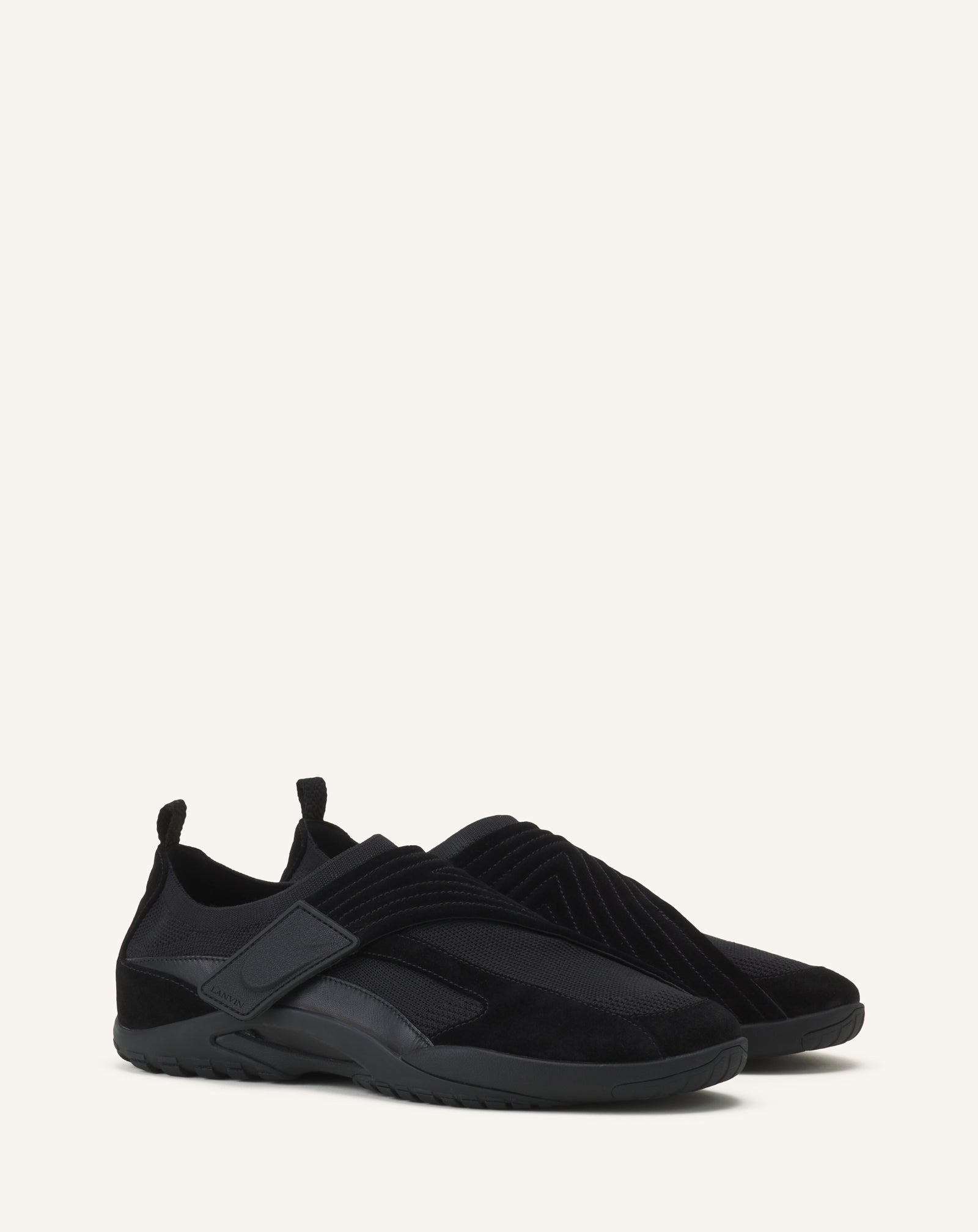 Sneaker Lnv1 En Suede Tricote Black | Lanvin Women