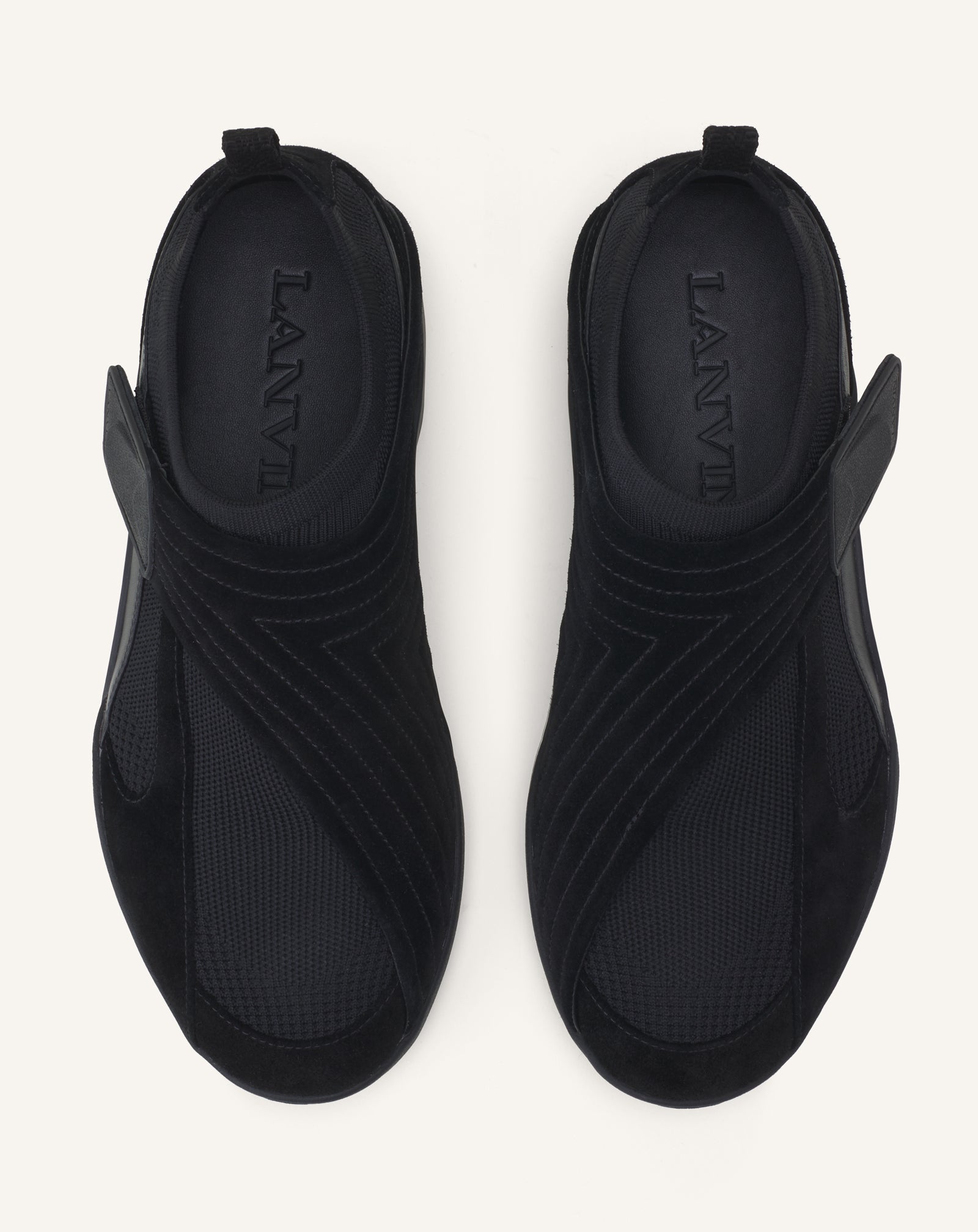 Sneaker Lnv1 En Suede Tricote Black | Lanvin Women