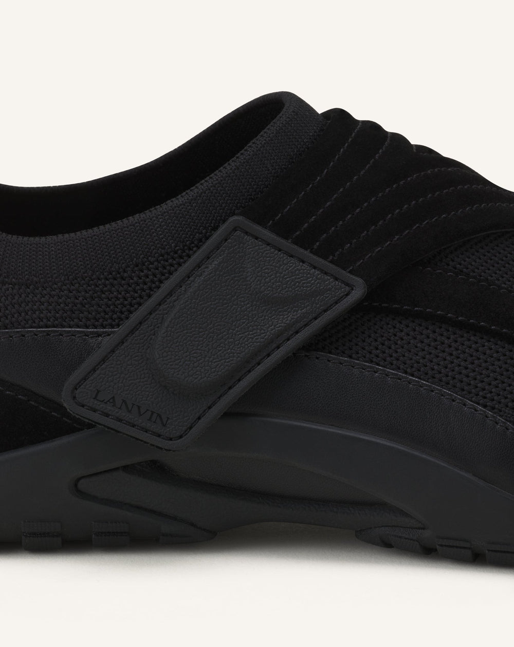 Sneaker Lnv1 En Suede Tricote Black | Lanvin Women