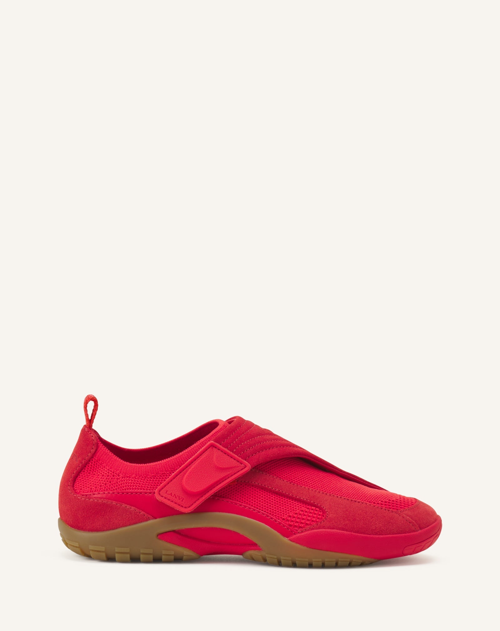 Sneaker Lnv1 En Suede Tricote Red | Lanvin Women