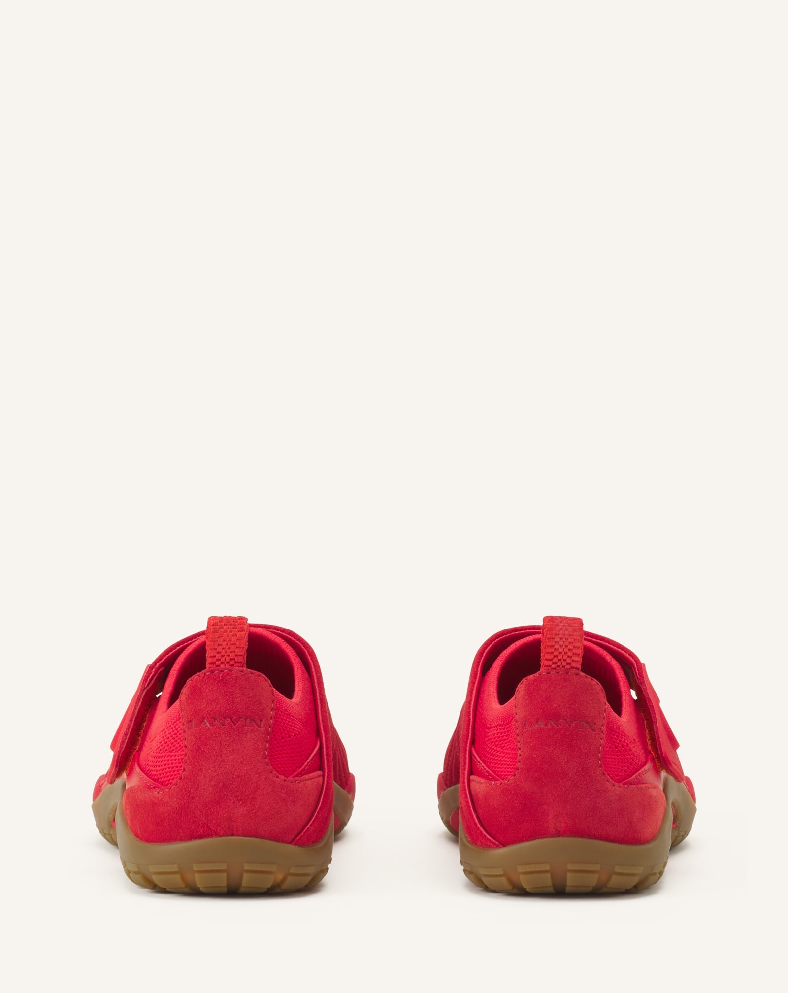 Sneaker Lnv1 En Suede Tricote Red | Lanvin Women