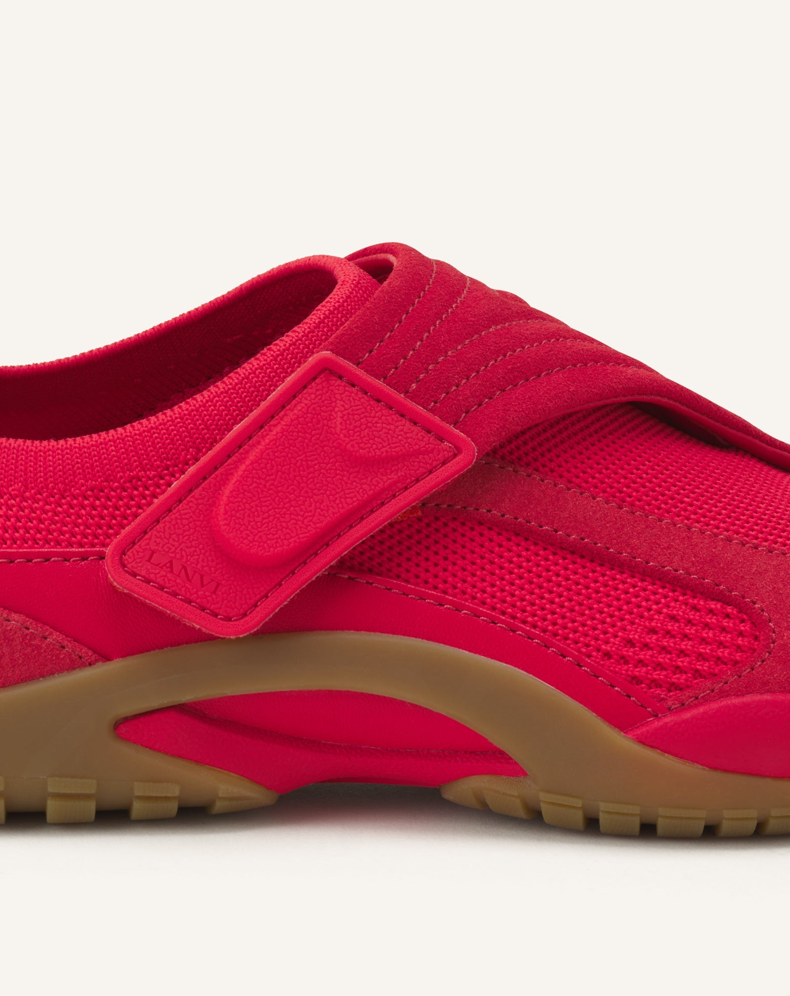 Sneaker Lnv1 En Suede Tricote Red | Lanvin Women