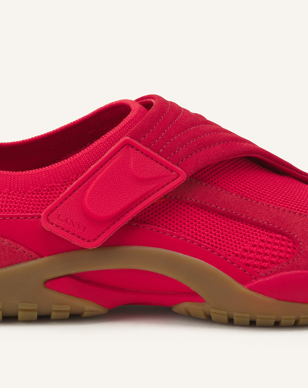 Sneaker Lnv1 En Suede Tricote Red | Lanvin Women