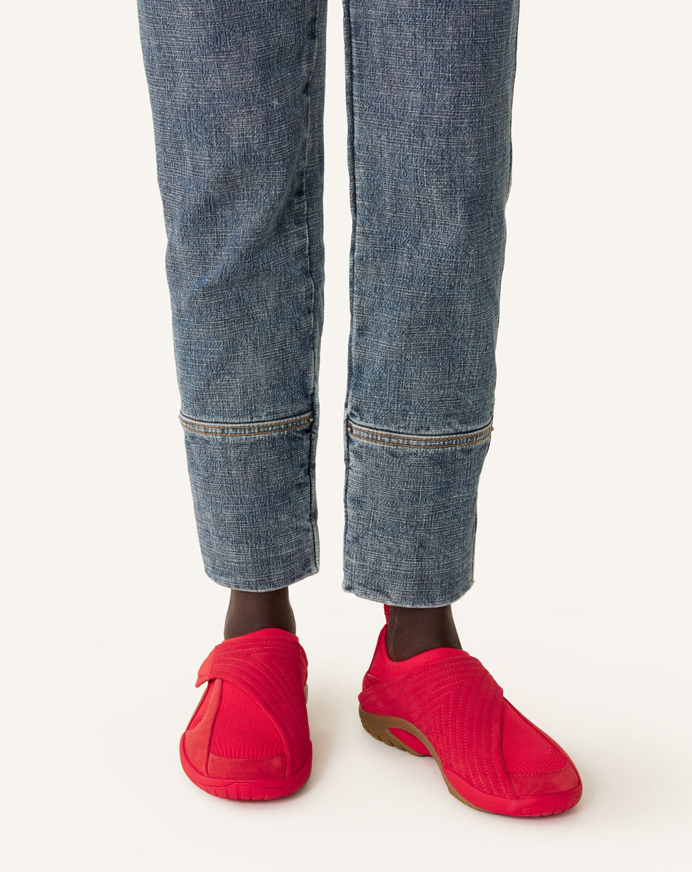 Sneaker Lnv1 En Suede Tricote Red | Lanvin Women