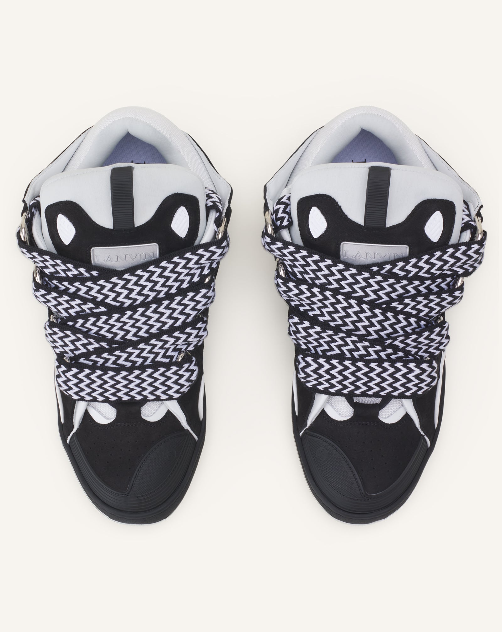 Grey Curb Leather Sneakers | Lanvin Women