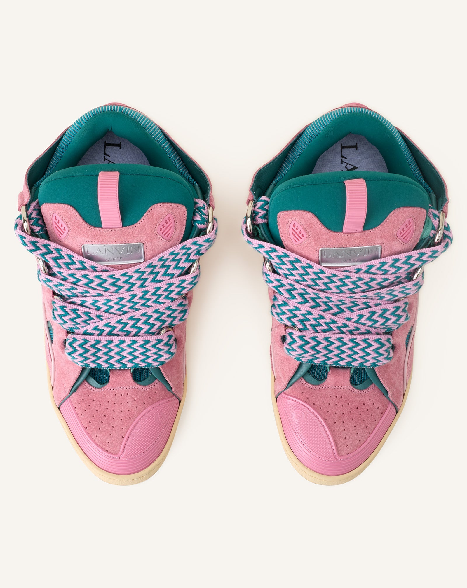 Green Curb Leather Sneakers | Lanvin Women