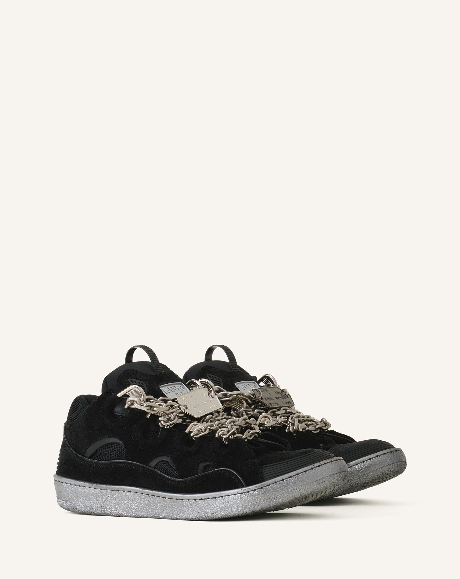 Curb Sneakers Id Chaîne En Suède Black | Lanvin Women