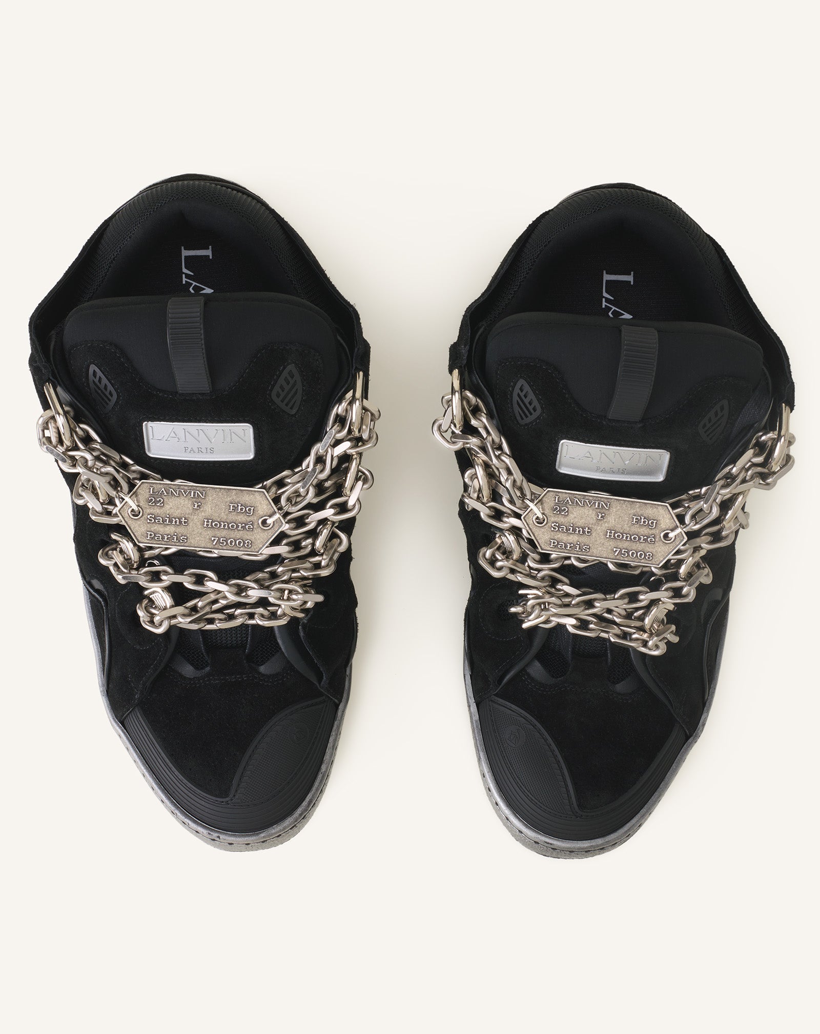 Curb Sneakers Id Chaîne En Suède Black | Lanvin Women