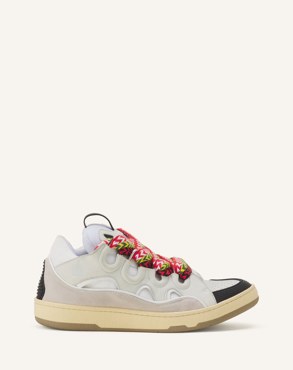 White Leather Curb Sneakers | Lanvin Women