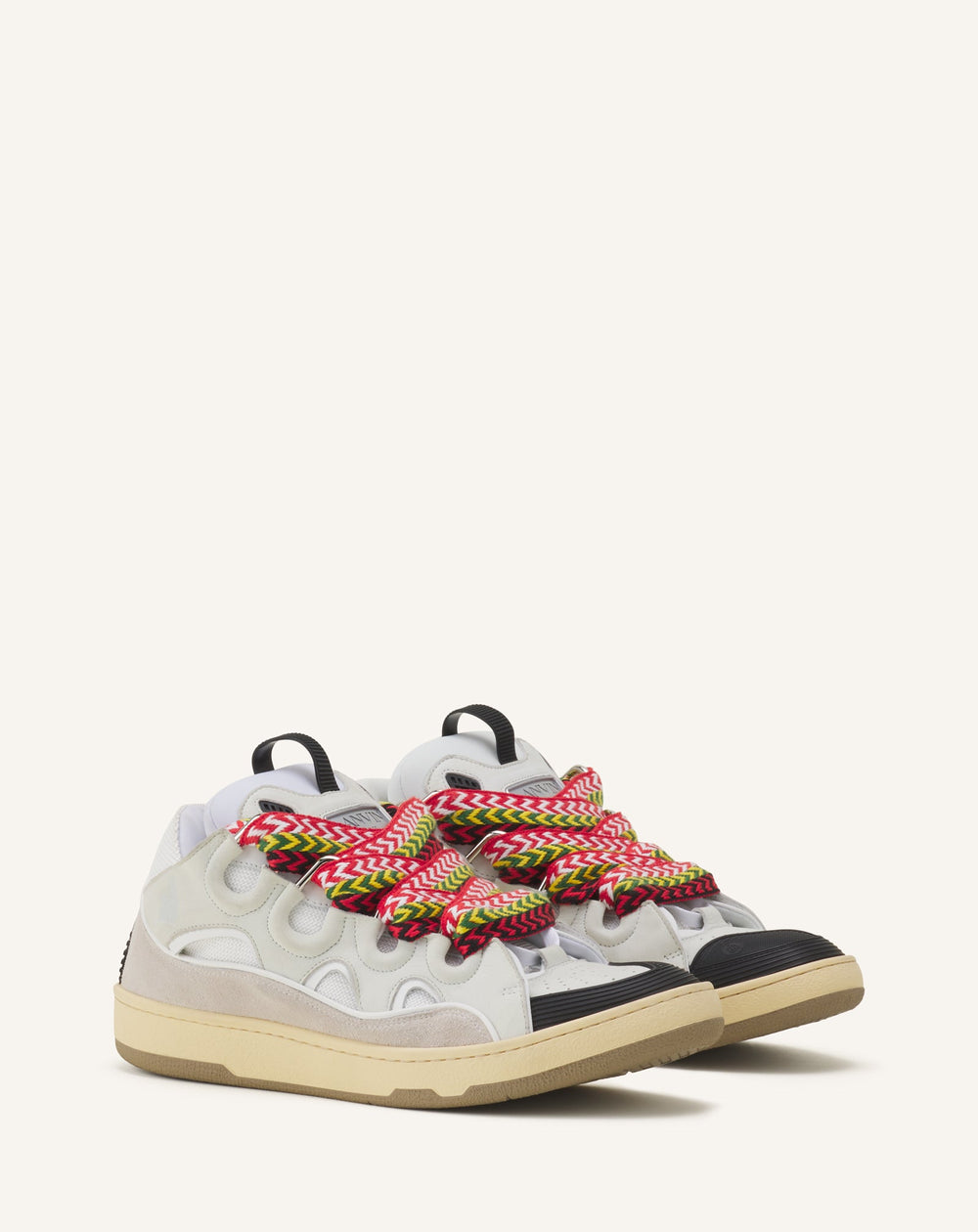 White Leather Curb Sneakers | Lanvin Women
