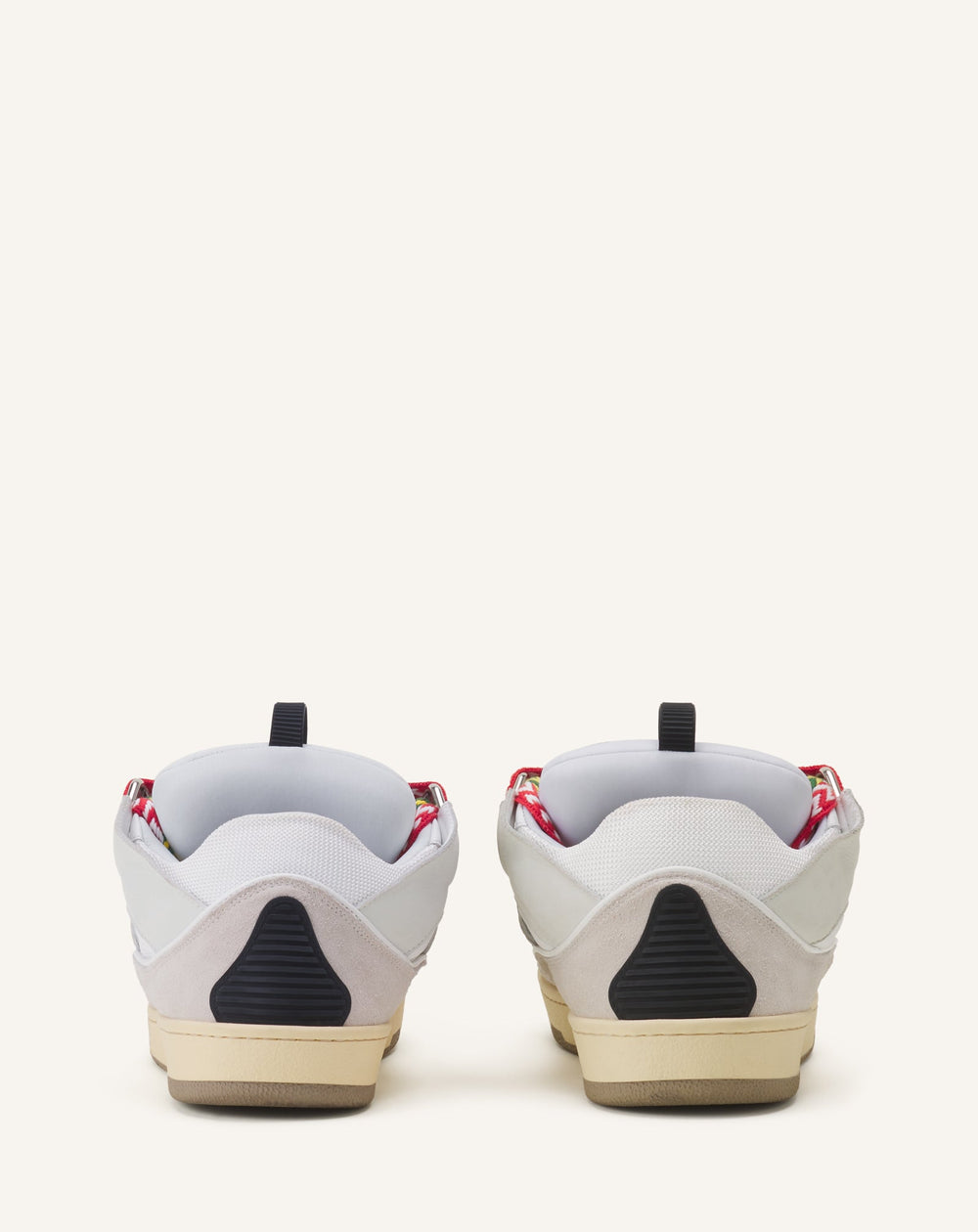 White Leather Curb Sneakers | Lanvin Women