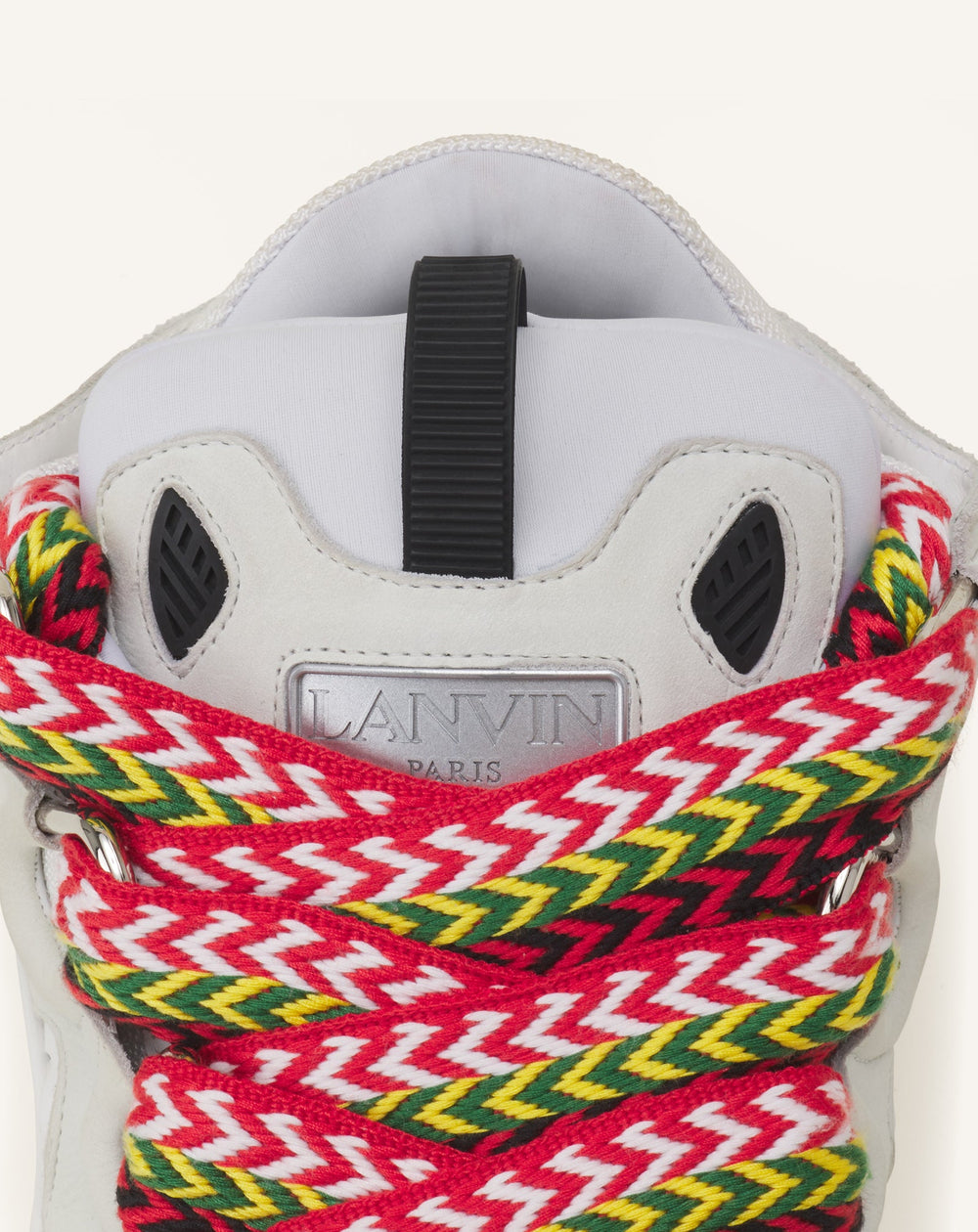 White Leather Curb Sneakers | Lanvin Women
