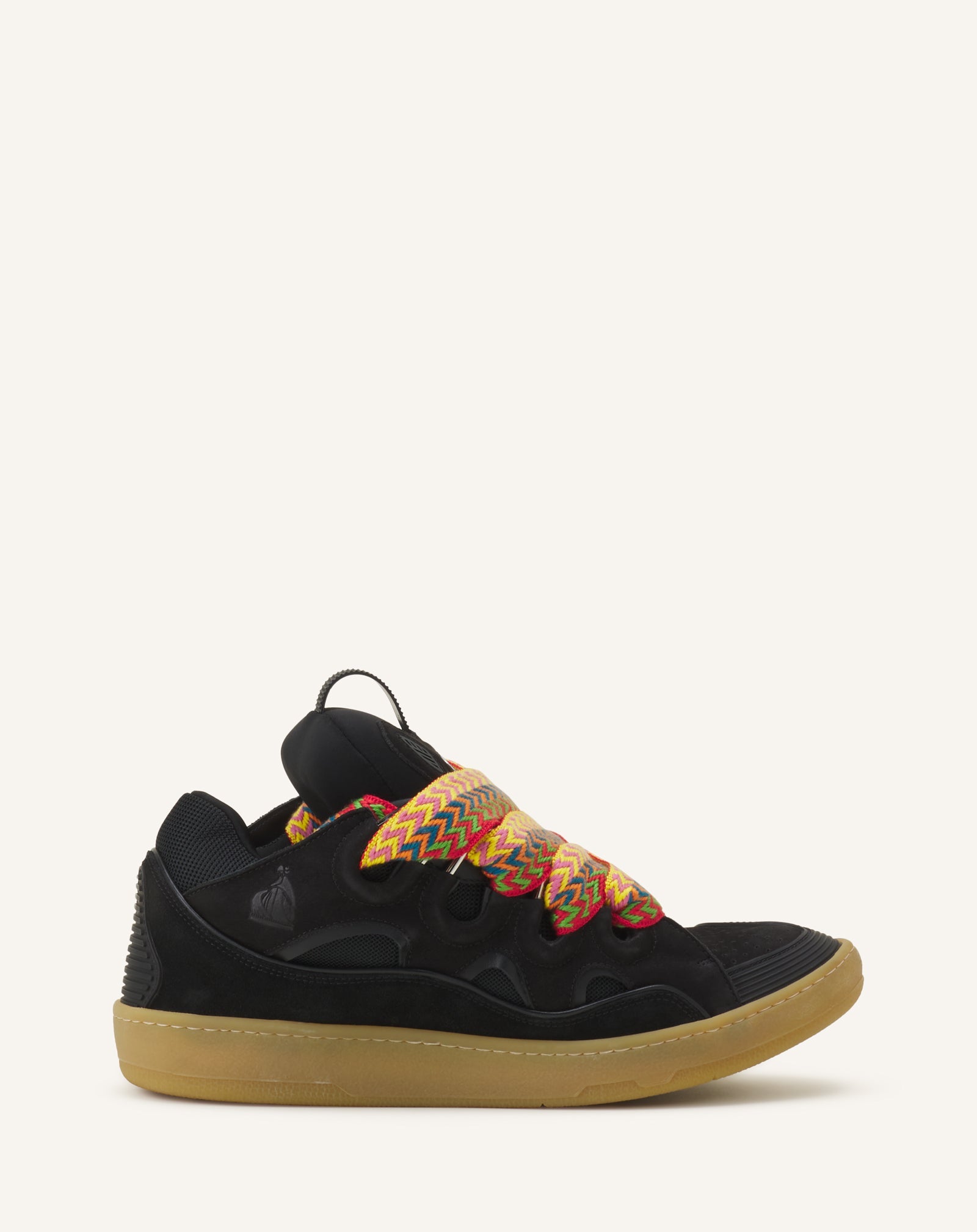 Black Leather Curb Sneakers | Lanvin Women