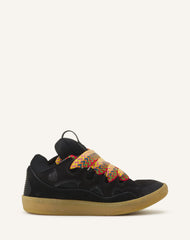 Black Leather Curb Sneakers | Lanvin Women