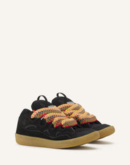Black Leather Curb Sneakers | Lanvin Women