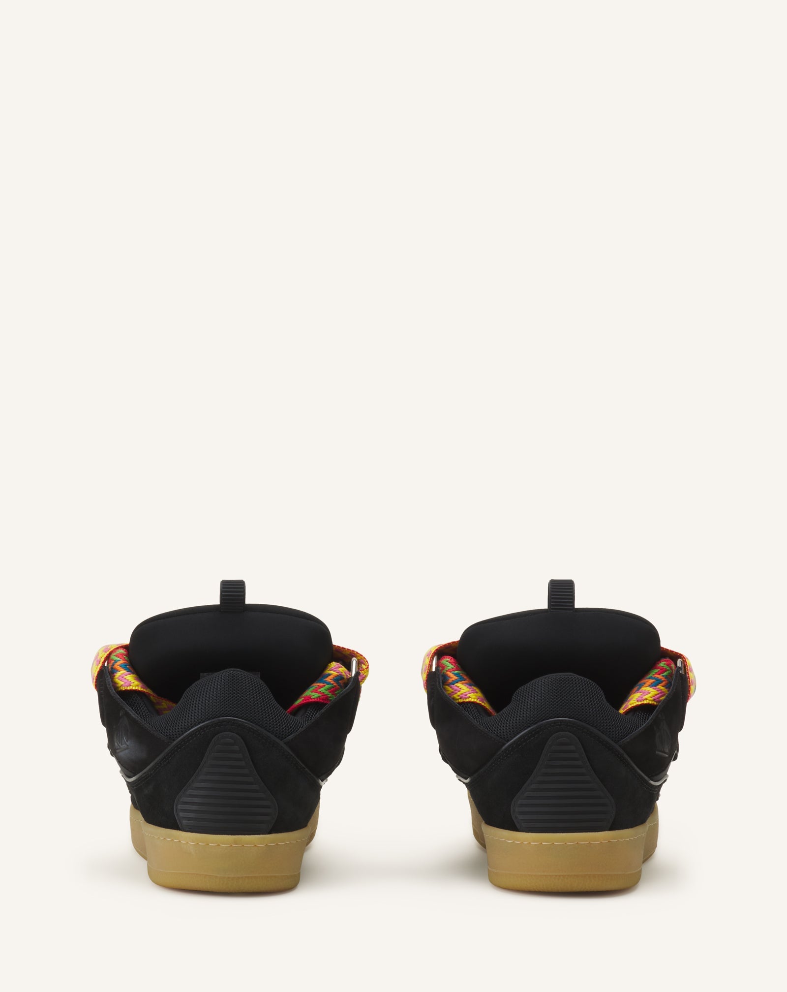 Black Leather Curb Sneakers | Lanvin Women