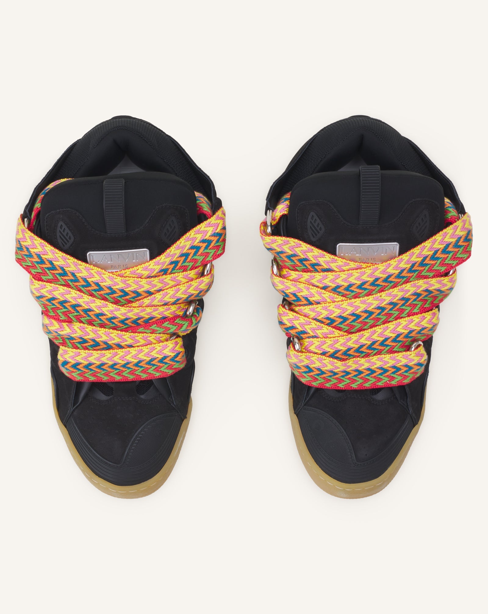 Black Leather Curb Sneakers | Lanvin Women