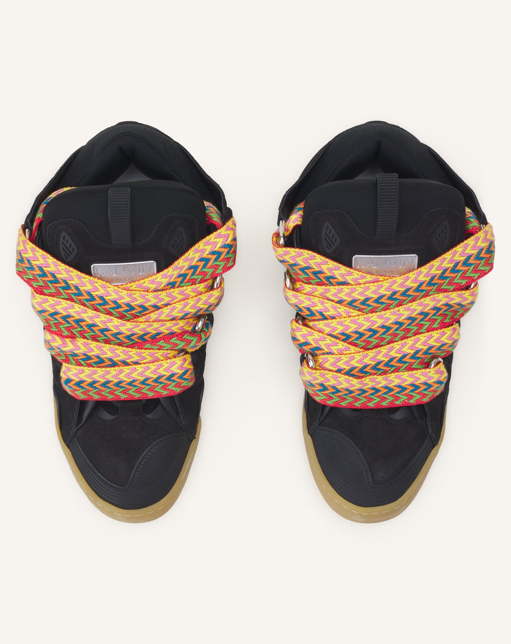 Black Leather Curb Sneakers | Lanvin Women