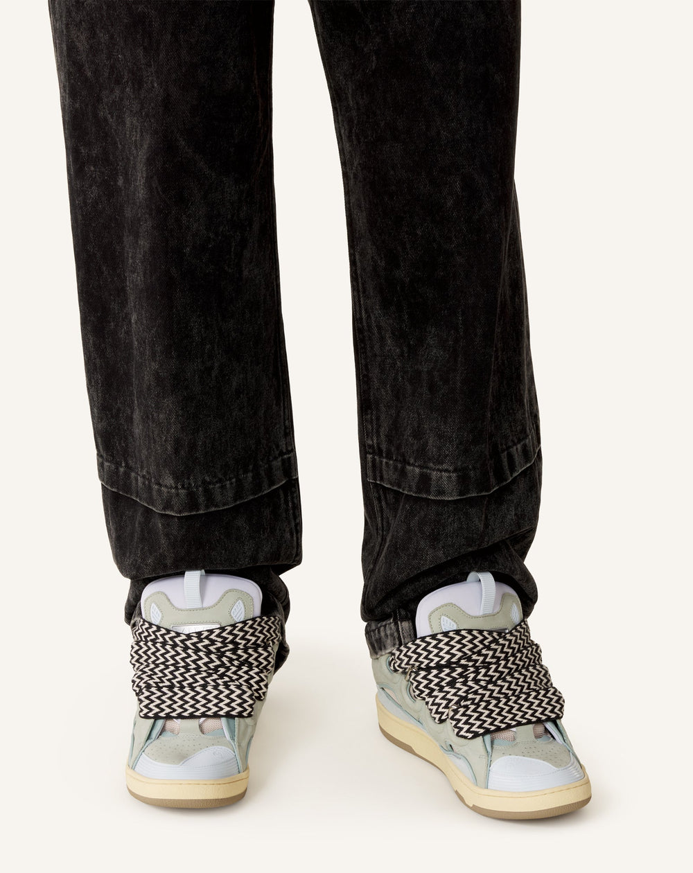 Blue Leather Curb Sneakers | Lanvin Women