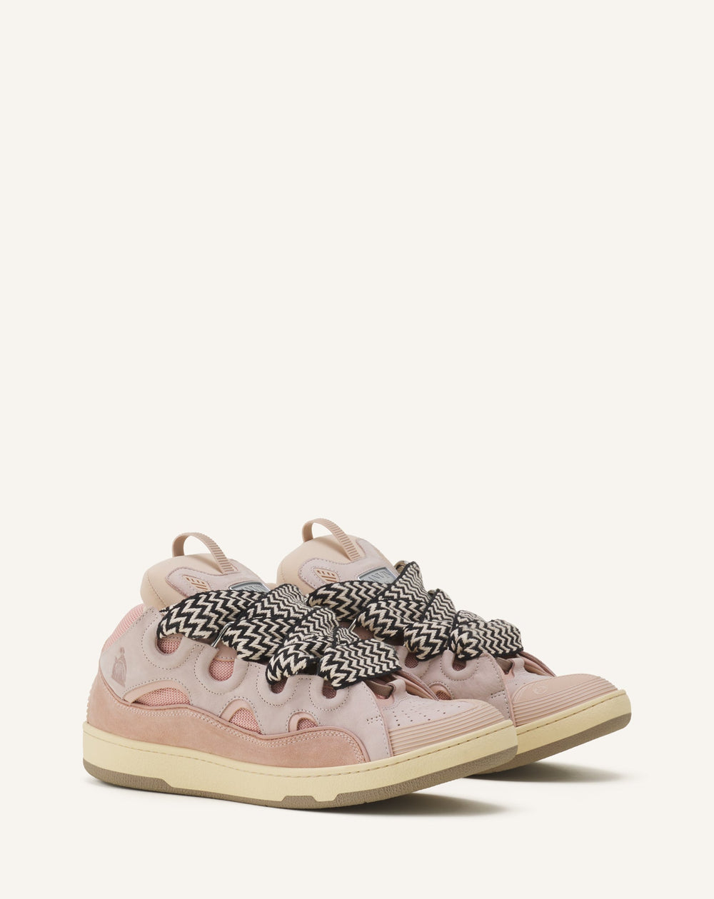 Pink Leather Curb Sneakers | Lanvin Women