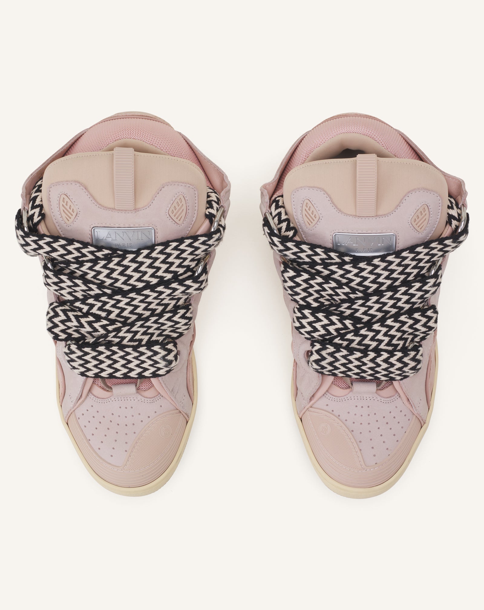 Pink Leather Curb Sneakers | Lanvin Women