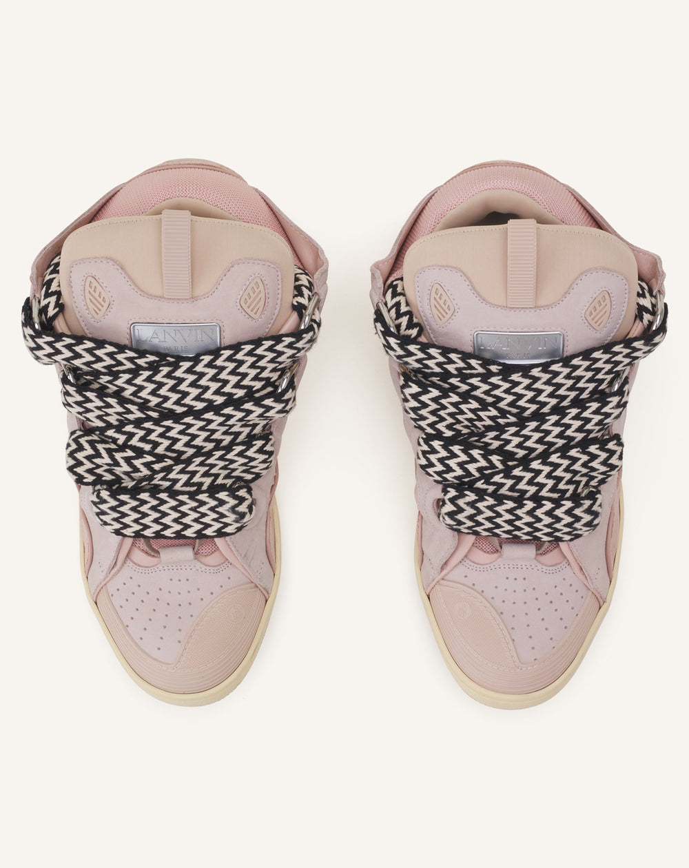 Pink Leather Curb Sneakers | Lanvin Women