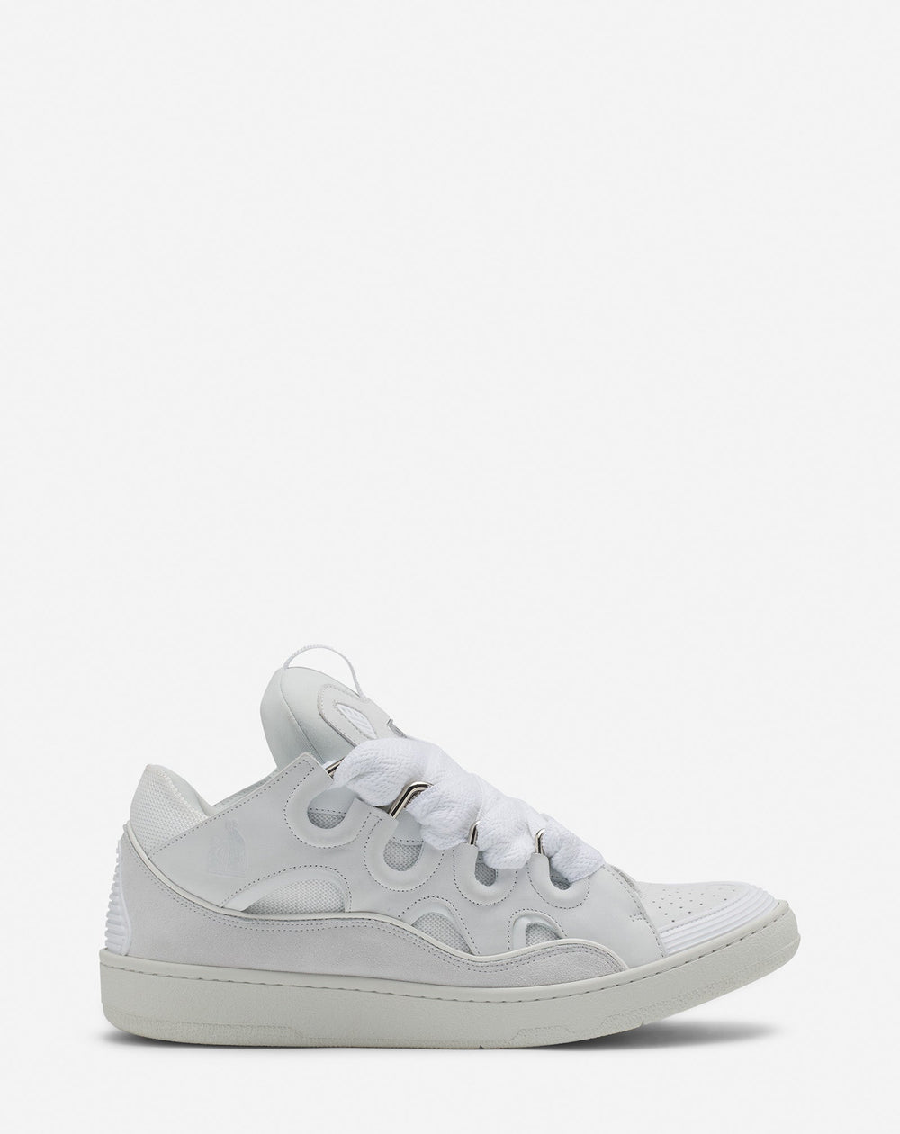 White Leather Curb Sneakers | Lanvin Women