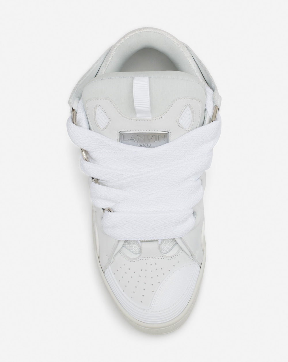 White Leather Curb Sneakers | Lanvin Women