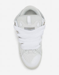 White Leather Curb Sneakers | Lanvin Women
