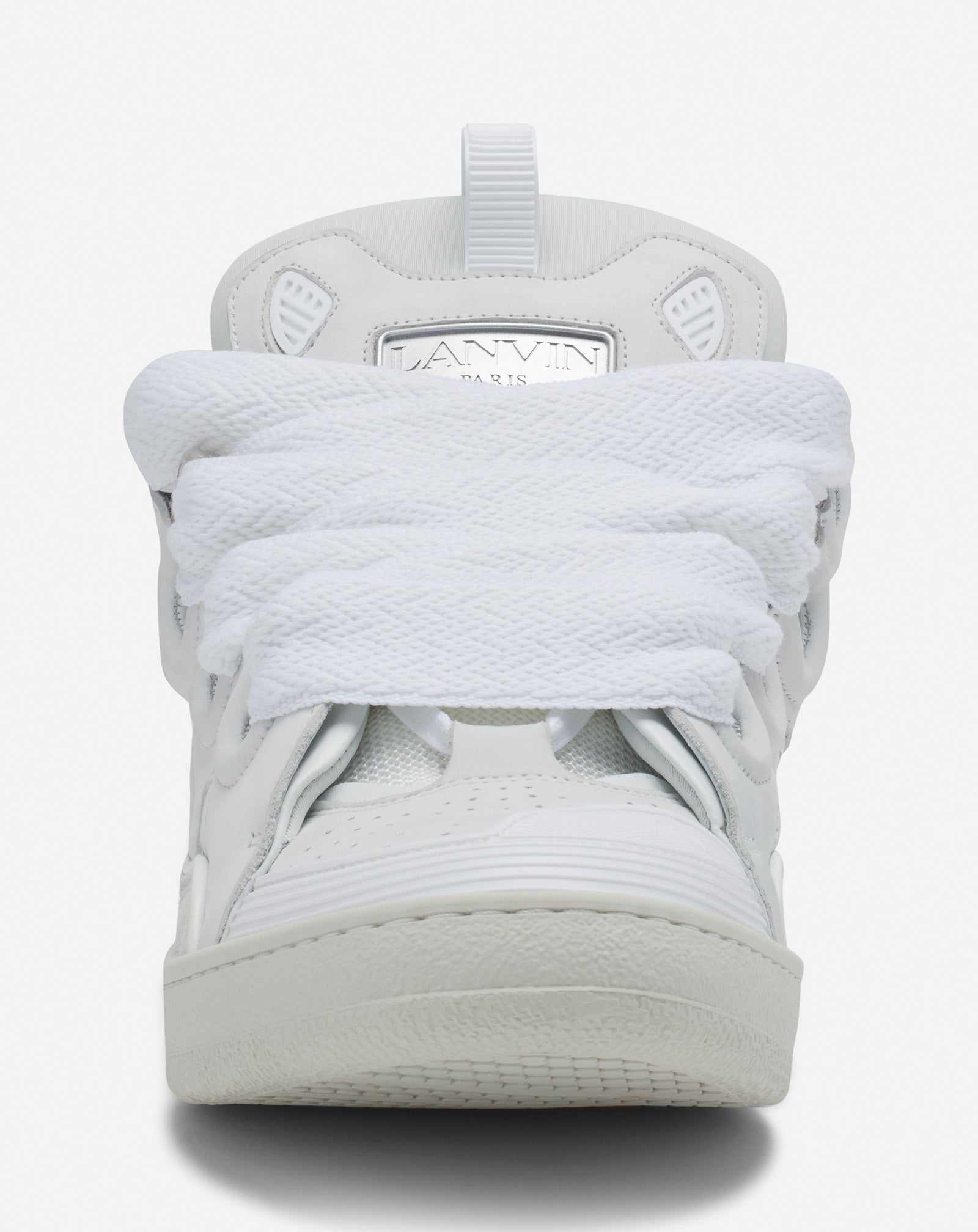 White Leather Curb Sneakers | Lanvin Women