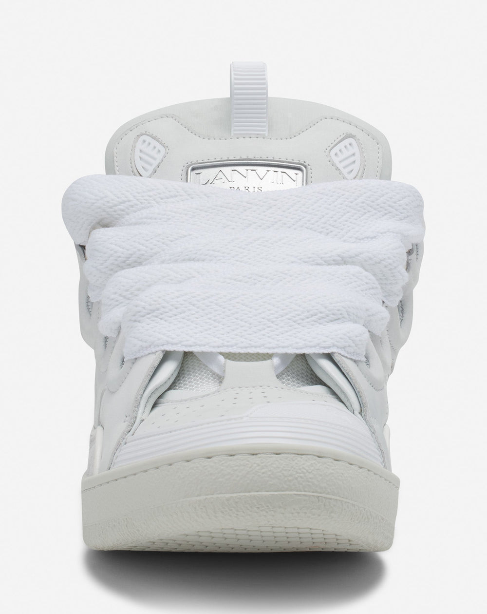 White Leather Curb Sneakers | Lanvin Women