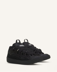 Black Leather Curb Sneakers | Lanvin Men