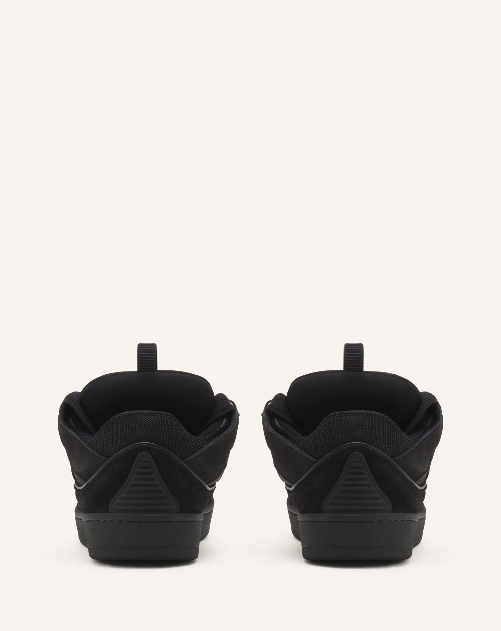 Black Leather Curb Sneakers | Lanvin Men